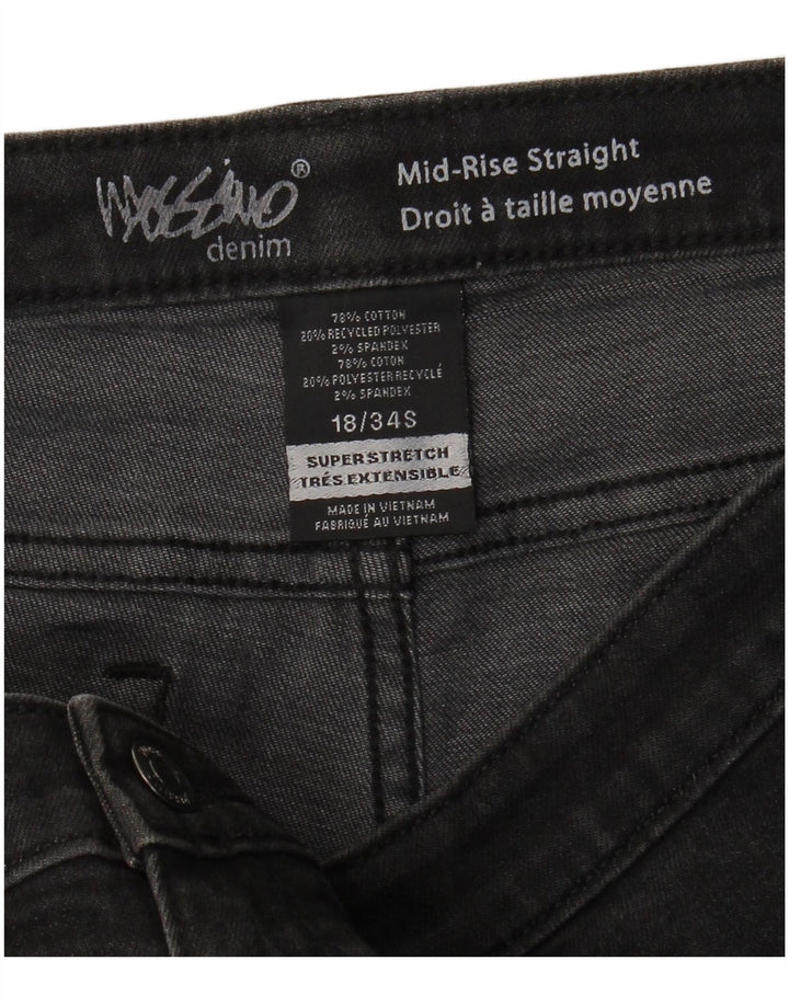 Calça jeans feminina Mossimo Super Strech cintura média reta US 18 2XL W40 L29 cinza