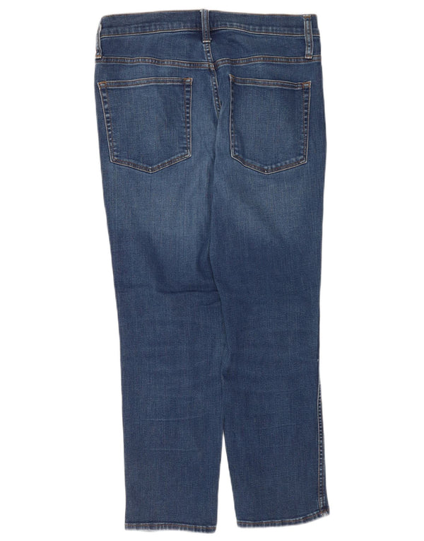 J. Crew Calça jeans reta feminina de cintura alta W30 L25 algodão azul