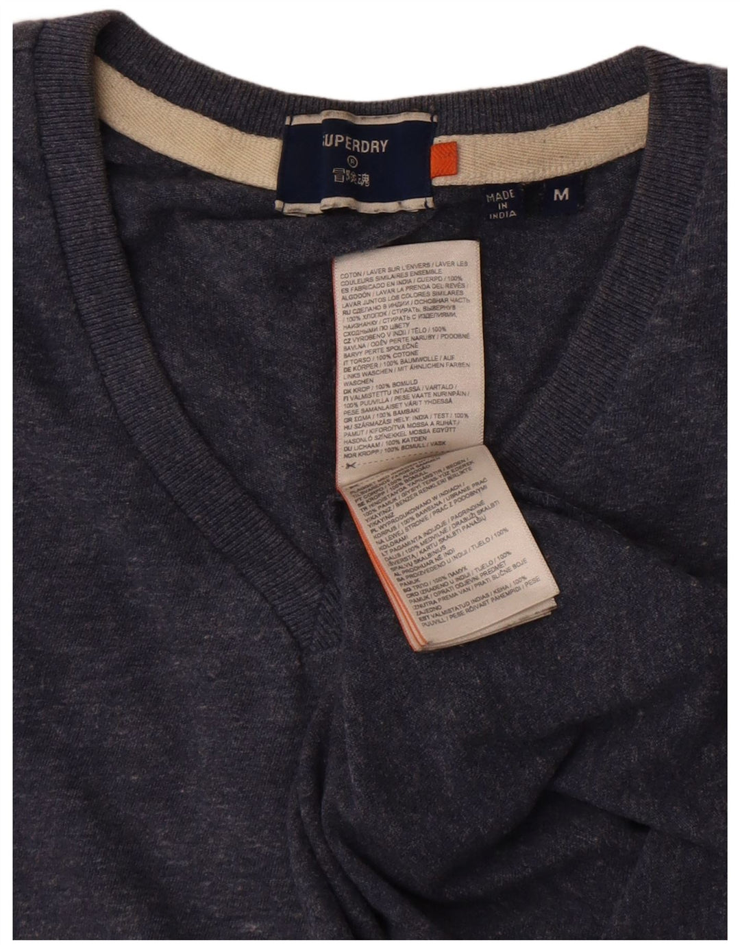 Camiseta masculina Superdry Top médio algodão azul marinho