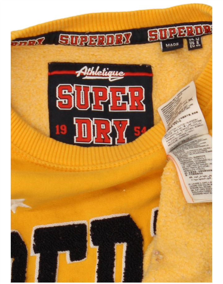 Jumper de moletom gráfico superdimensionado feminino SUPERDRY Reino Unido 12 médio amarelo