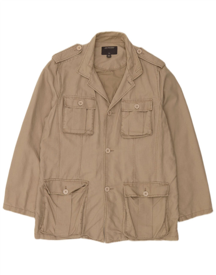 Jaqueta militar masculina Jan Paulsen EU 54 2XL linho bege