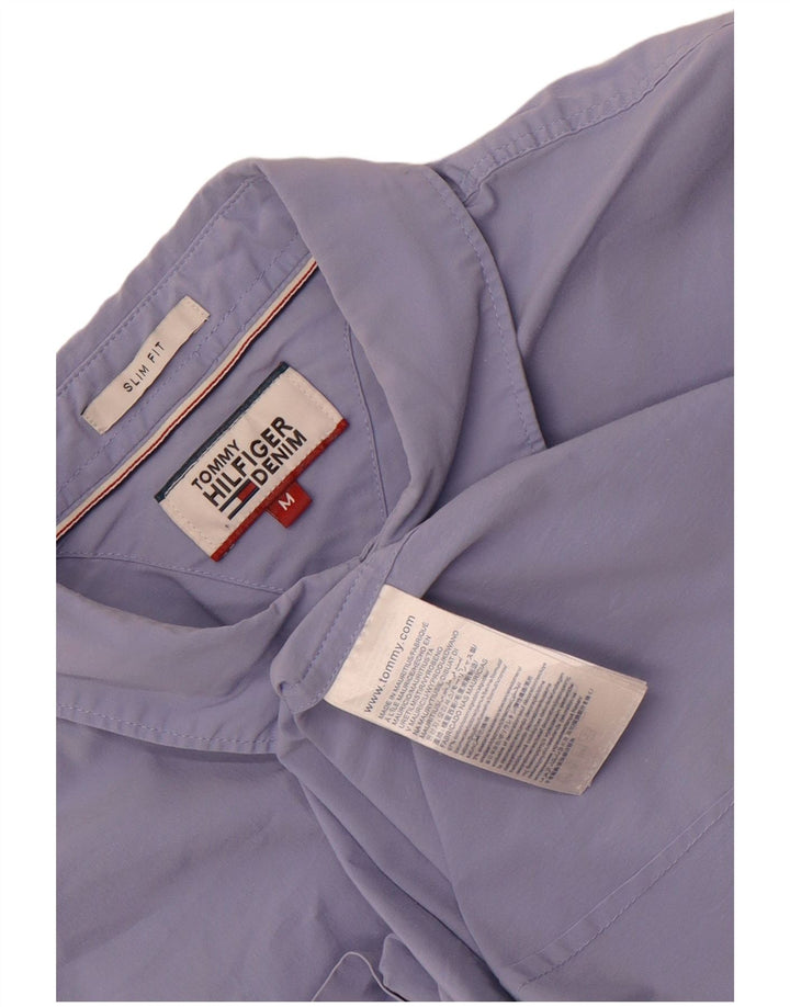 Tommy Hilfiger Mens Slim Fit Camisa Médio Algodão Azul