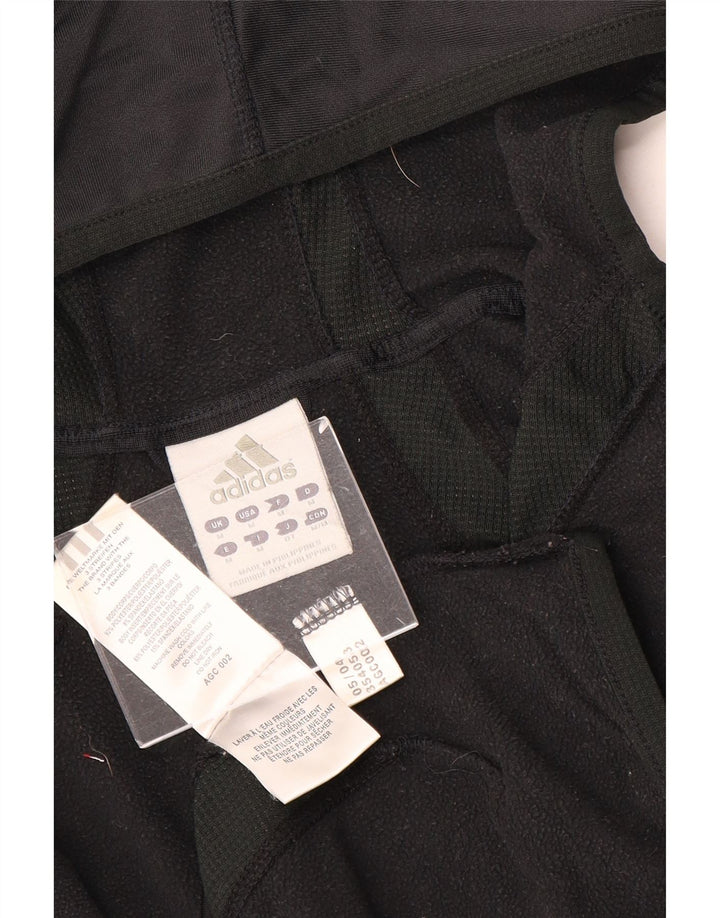 Suéter adidas feminino com capuz e zíper Reino Unido 12 médio preto poliéster