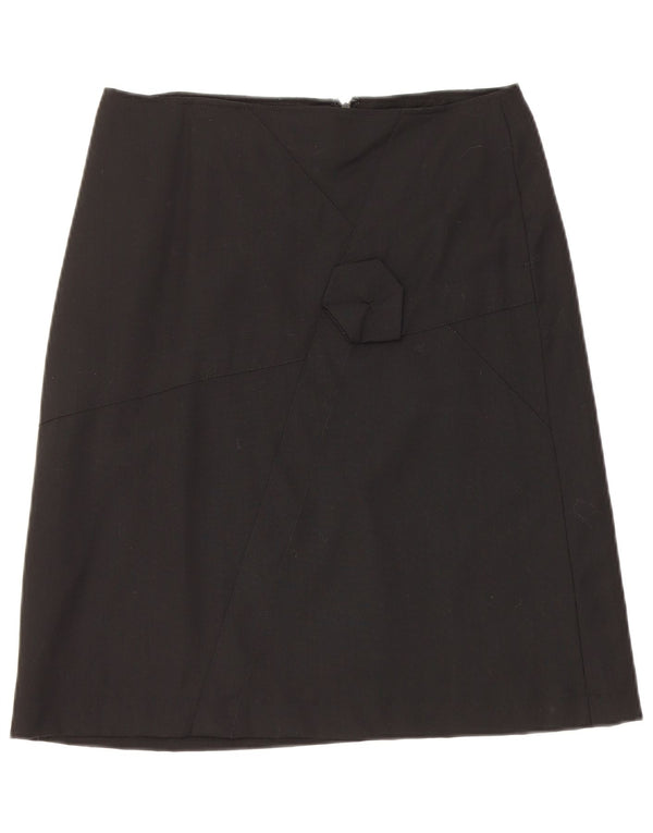 Saia feminina Inwear A-Line UK 12 Médio W30 Lã Preta