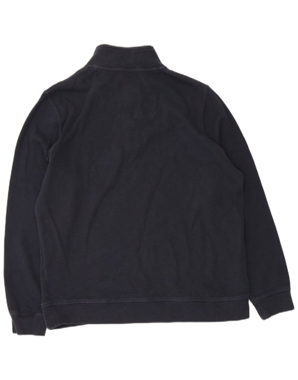 Crew Clothing Mens Zip Neck Sweatshirt Jumper 2XL Navy Blue Cotton