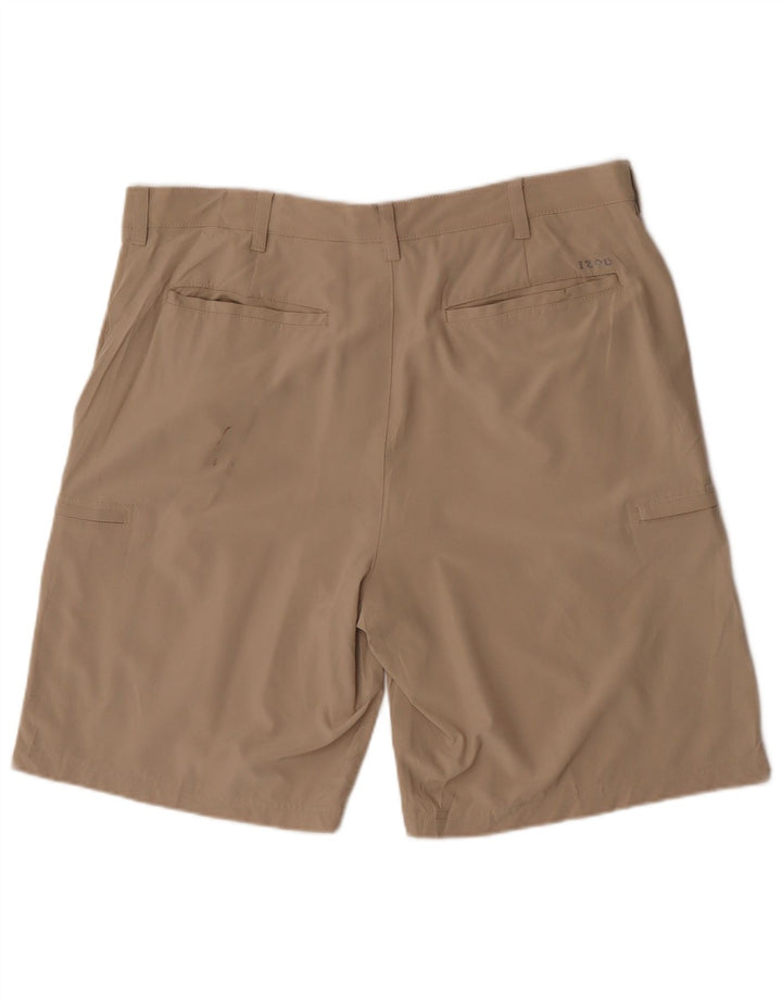 Izod Mens Golf Cargo Shorts W38 XL Beige Poliéster Esportes
