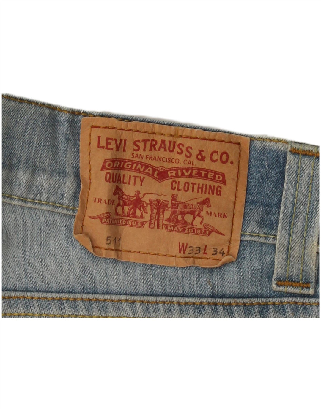 LEVI'S Masculino 511 Slim Jeans W33 L32 Azul Algodão