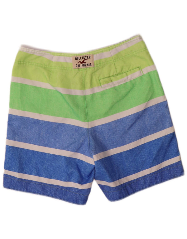 Shorts de natação masculino Hollister pequeno listrado multicolorido