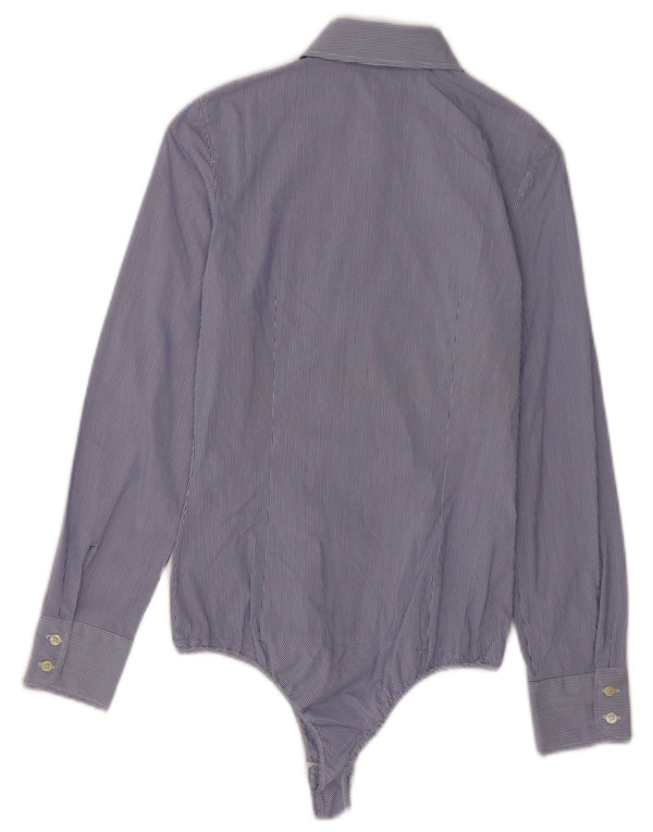 Macacão feminino Zara UK 6 XS azul risca de giz algodão