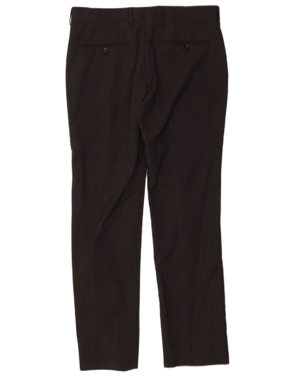 Calça masculina Zara Straight Suit EU 40 Médio W31 L30 Cinza Poliéster