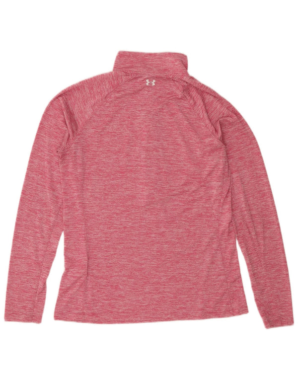 Under Armour feminino gráfico pulôver agasalho top UK 14 grande rosa manchado