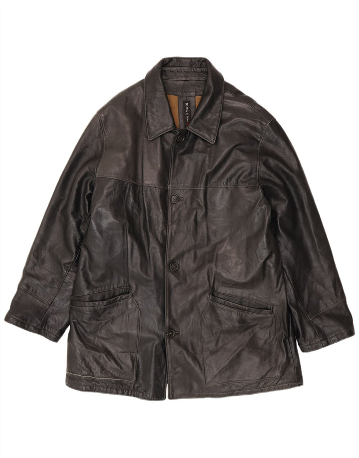 Jaqueta de couro masculina Maffei IT 54 2XL preta