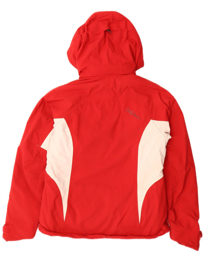 Jaqueta corta-vento feminina Helly Hansen com capuz Reino Unido 10 pequeno bloco colorido vermelho