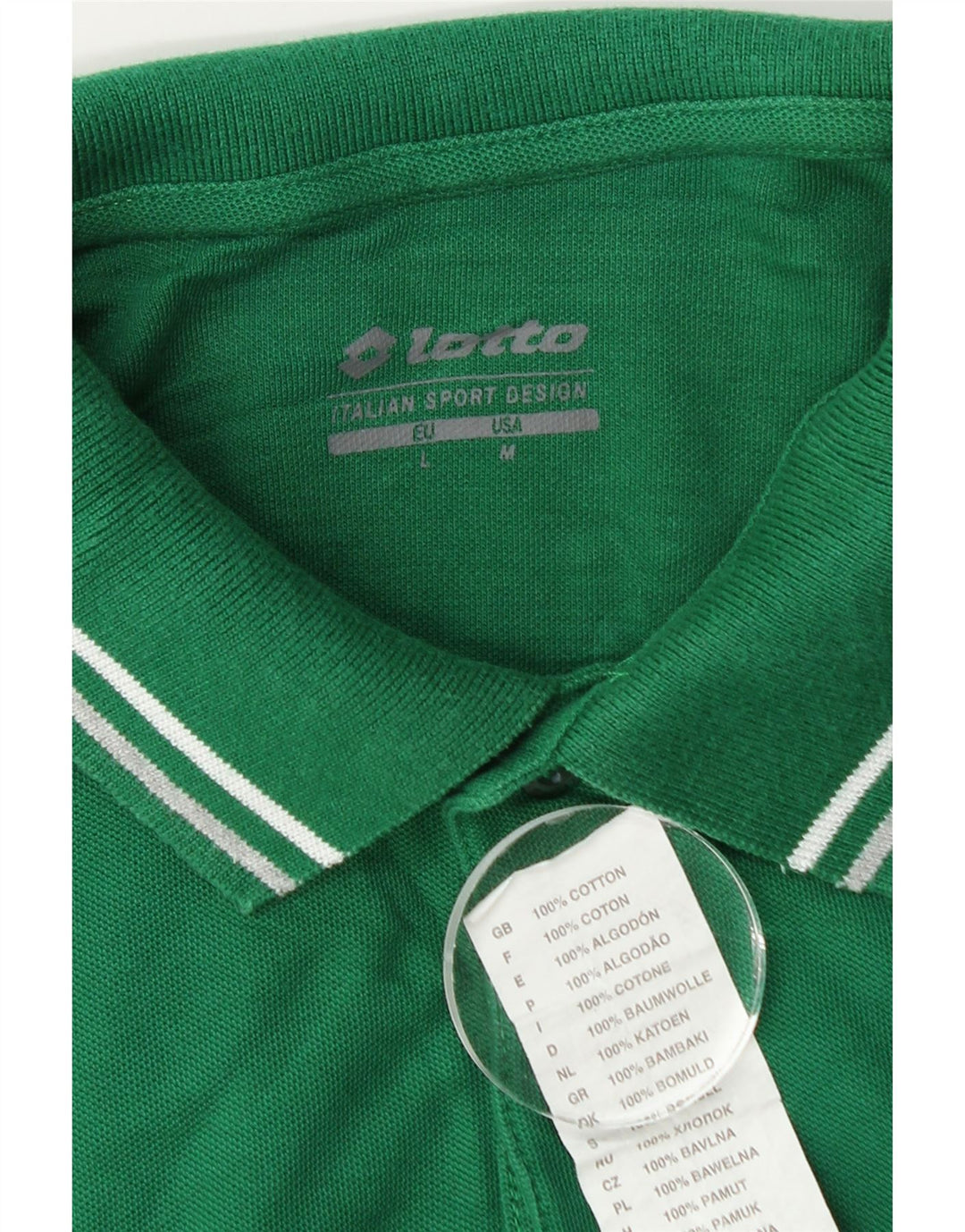 Camisa polo masculina Lotto grande algodão verde