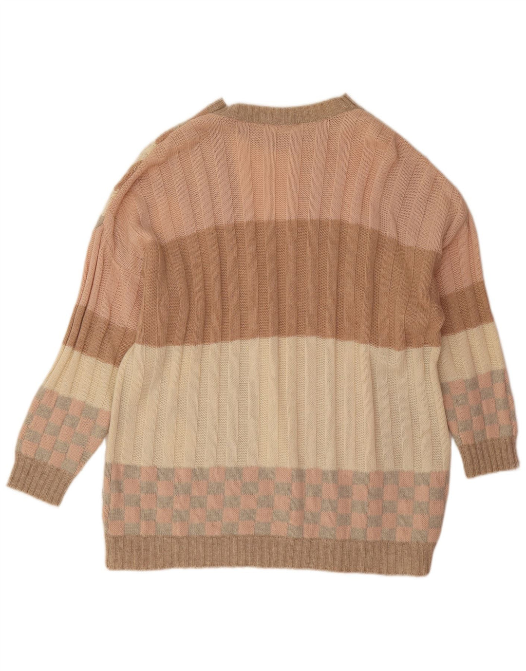 Stefanel Suéter masculino com gola canoa 2XL geométrico multicolorido