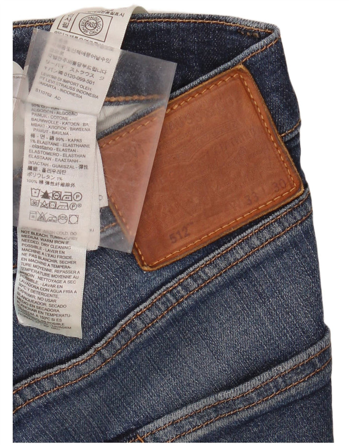 Levi's Masculino 512 Slim Tapered Jeans W33 L30 Azul Algodão