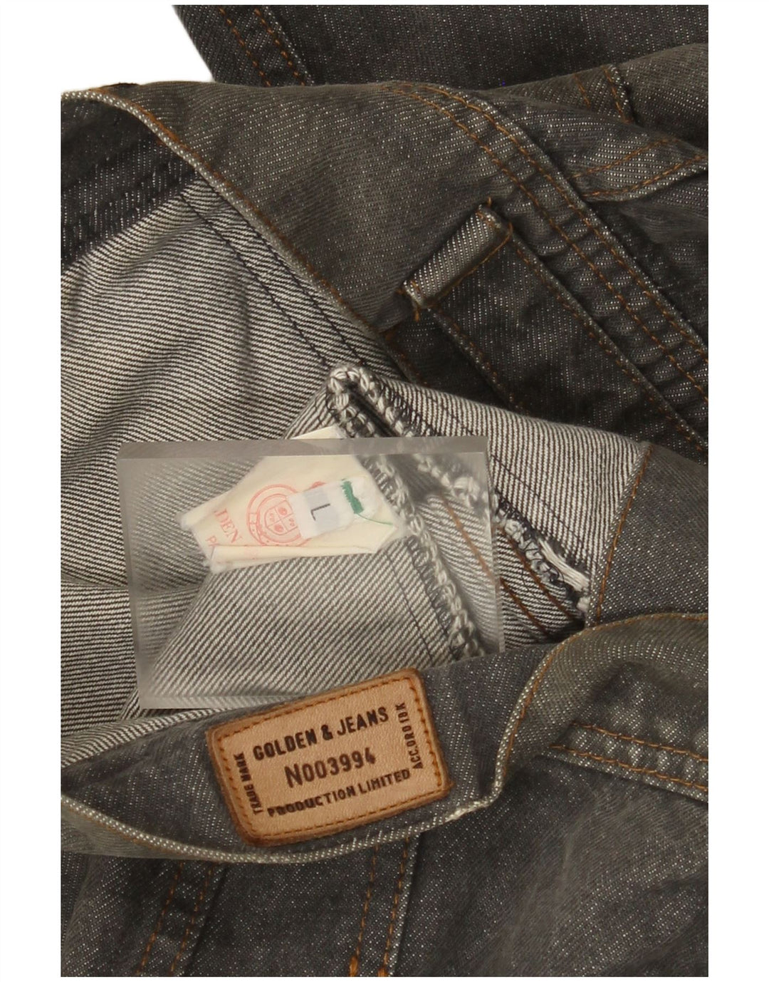 Jaqueta jeans masculina vintage UK 40 algodão cinza grande