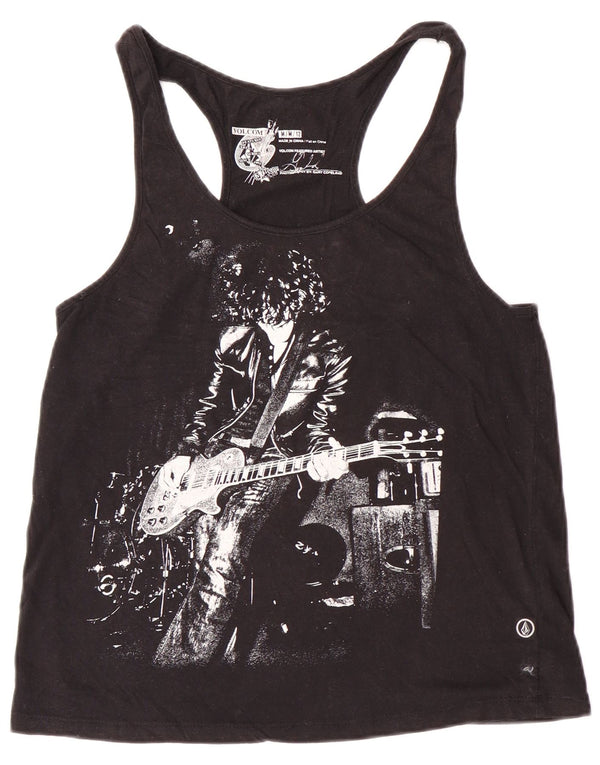 Colete gráfico feminino Volcom Top UK 12 médio preto rock