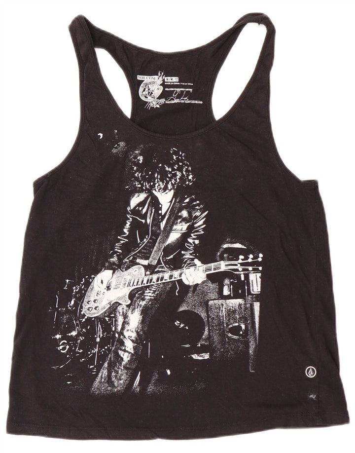 Colete gráfico feminino Volcom Top UK 12 médio preto rock