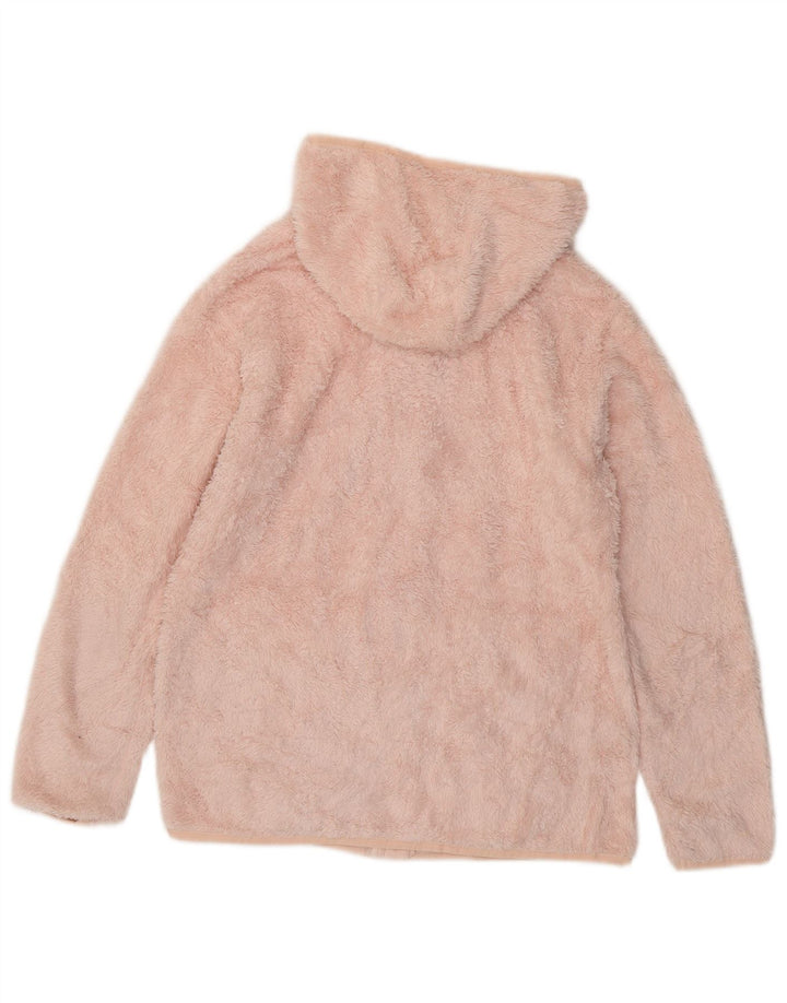 Jaqueta de lã com capuz feminina EDDIE BAUER UK 10 poliéster rosa pequeno