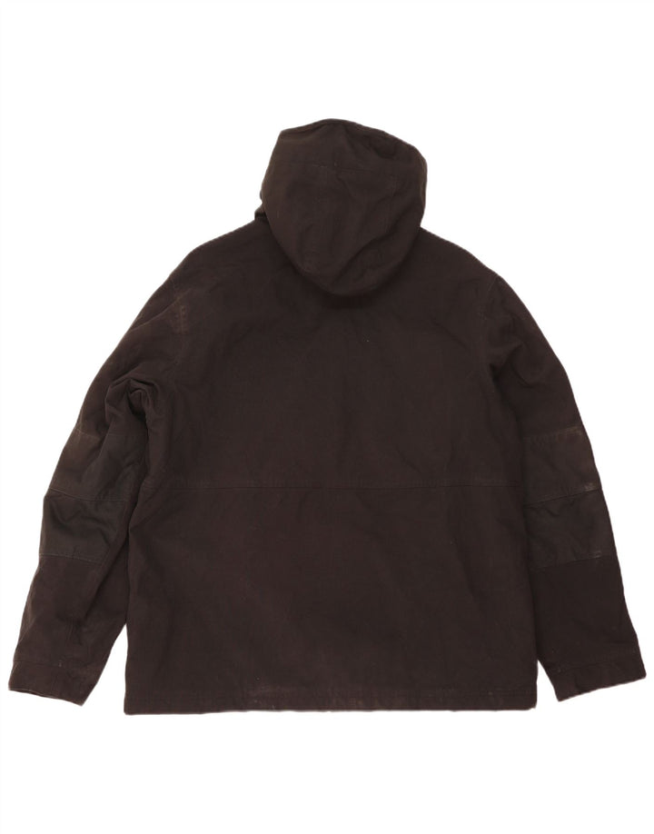 Jaqueta corta-vento masculina Timberland com capuz UK 40 grande poliamida preta