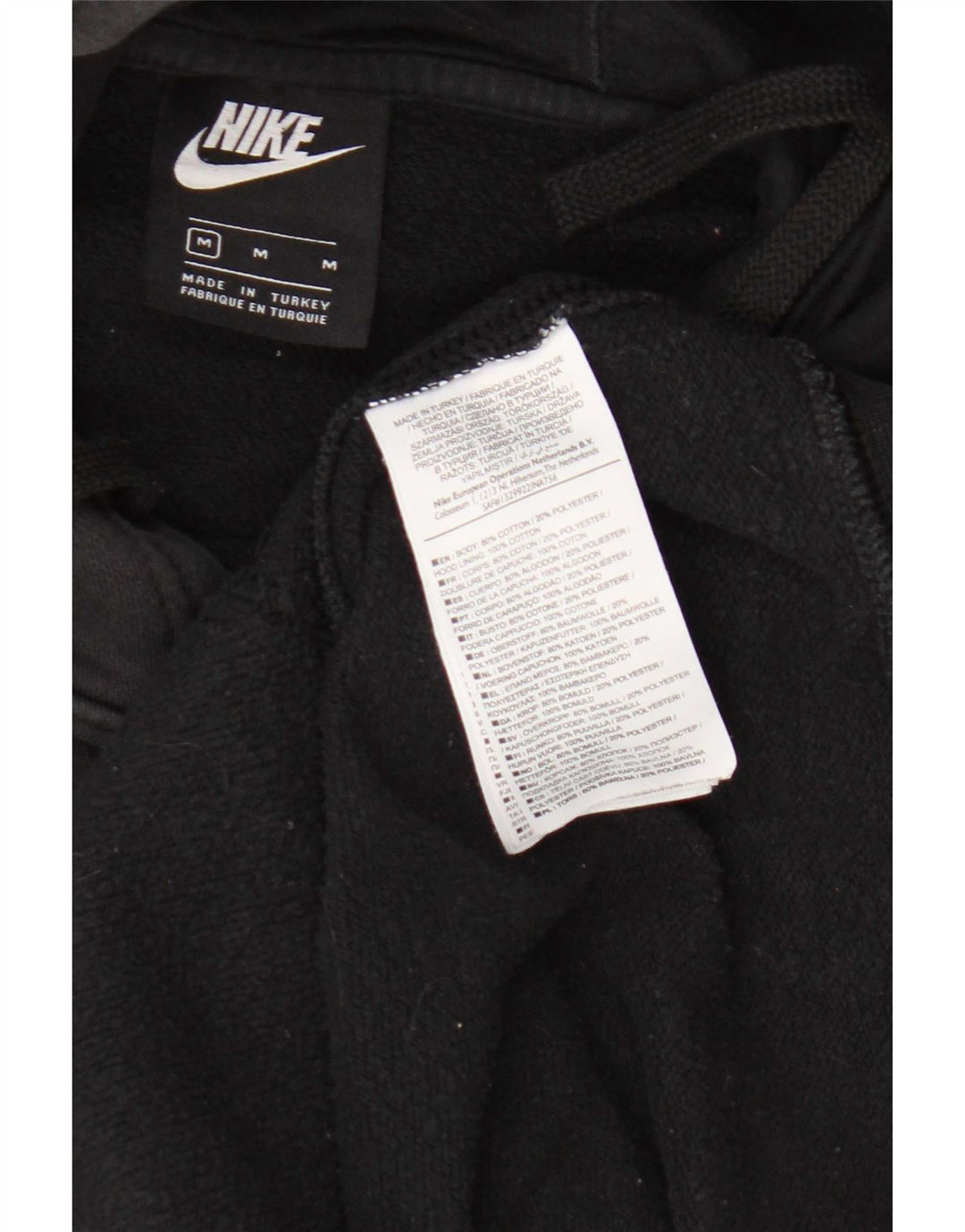 Nike masculino gráfico moletom com capuz médio algodão preto