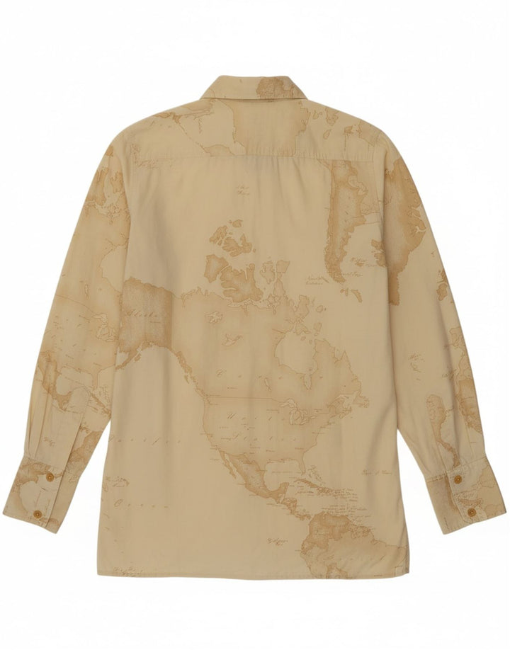 Camisa gráfica feminina ALVIERO MARTINI IT 42 algodão bege médio