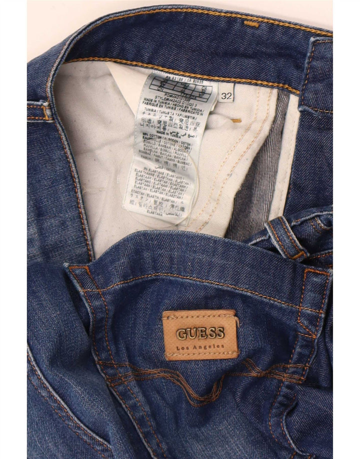Guess Mens Slim Jeans W32 L34 Azul Algodão