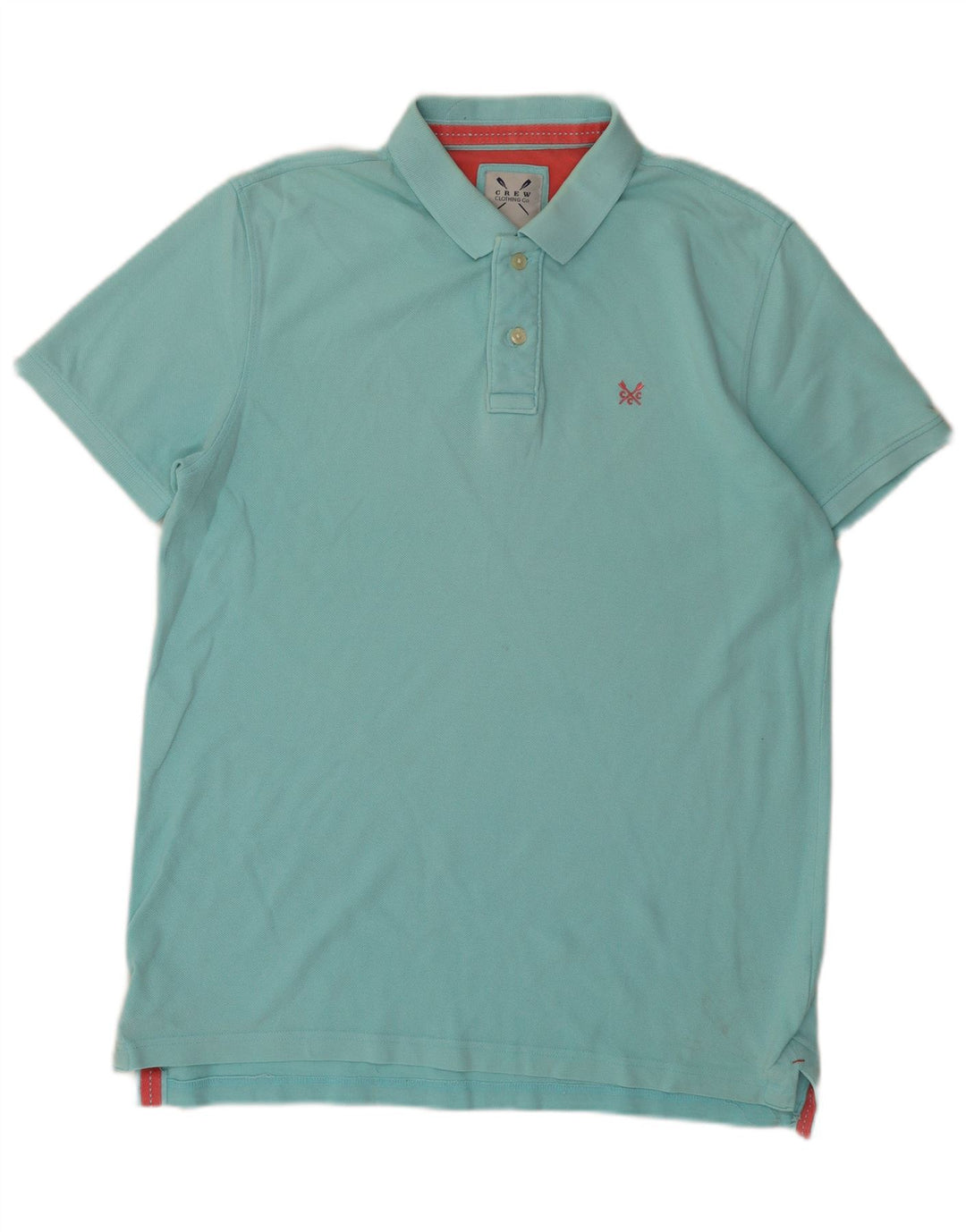 CREW CLOTHING Camisa polo masculina de algodão turquesa médio