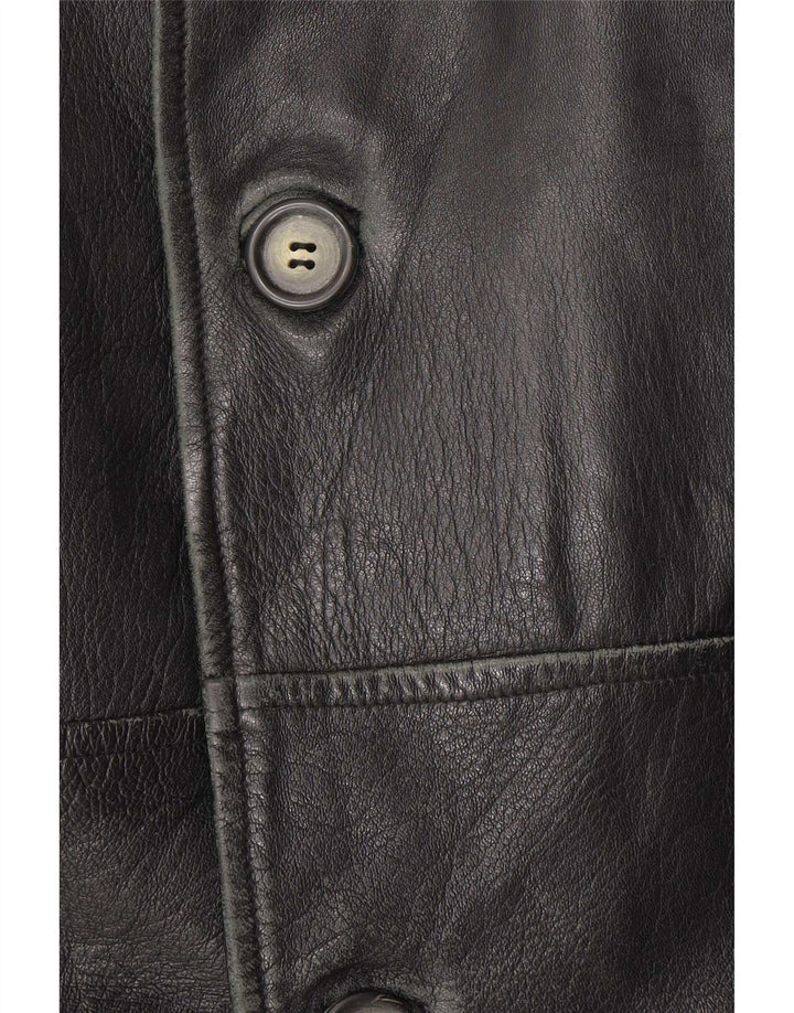 Jaqueta de couro masculina vintage IT 54 2XL couro preto