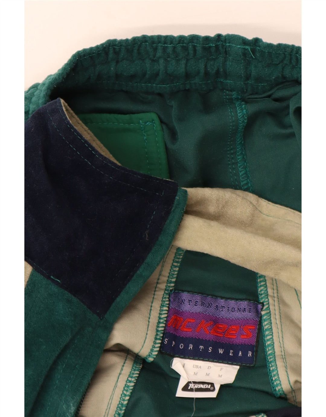 Fato de treino completo de veludo masculino MC KEE'S poliéster verde médio Colourblock