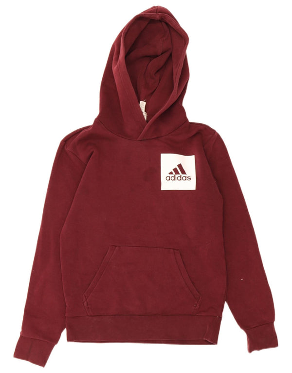 Adidas Mens Hoodie Jumper Pequeno Algodão Borgonha