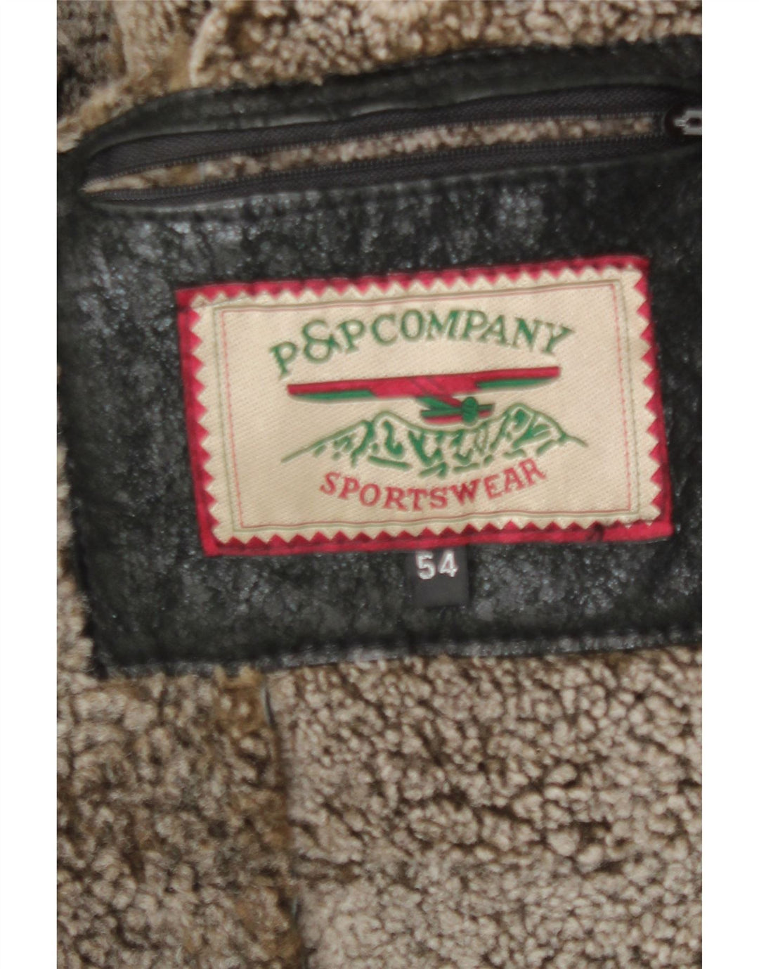 Jaqueta de couro Sherpa masculina vintage IT 54 2XL couro preto