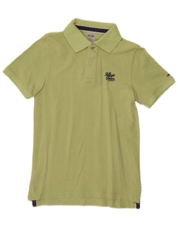 Camisa polo masculina TOMMY HILFIGER pequena algodão verde