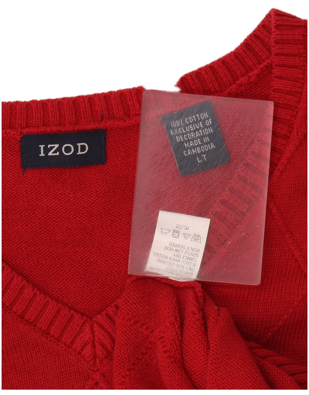IZOD Mens Colete Regata Grande Algodão Vermelho