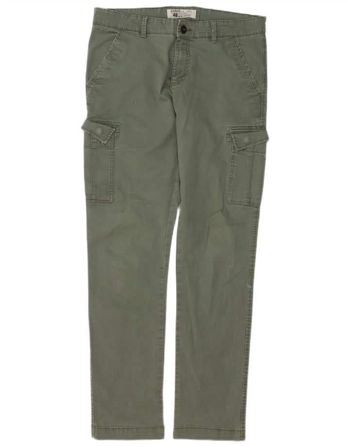 Calça cargo masculina OVS Slim IT 48 médio W34 L33 algodão verde