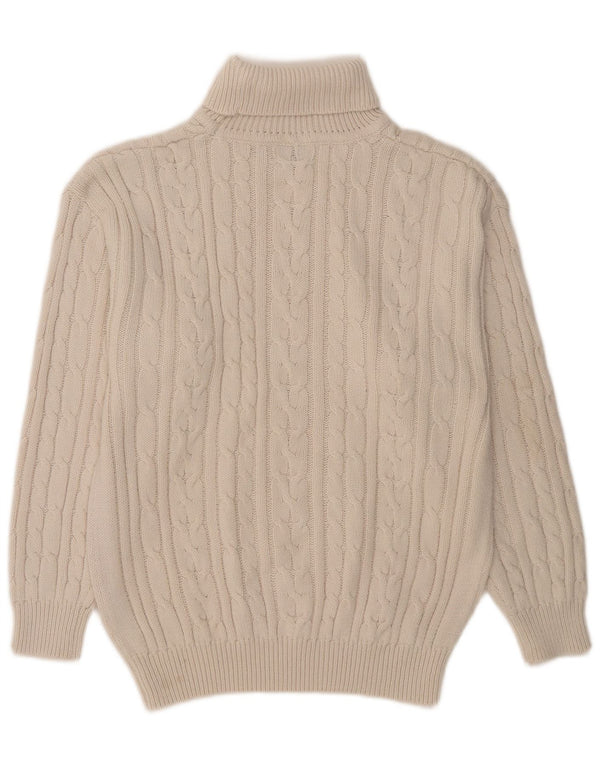 Suéter masculino vintage com gola redonda Reino Unido 42/44 grande acrílico branco