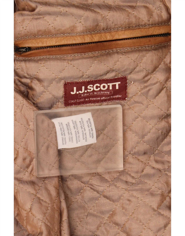 Jaqueta de couro masculina J.J.Scott IT 52 XL Bege
