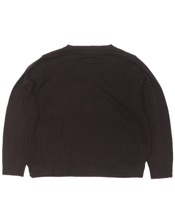 Suéter feminino Marks & Spencer com gola redonda UK 22 2XL preto acrílico