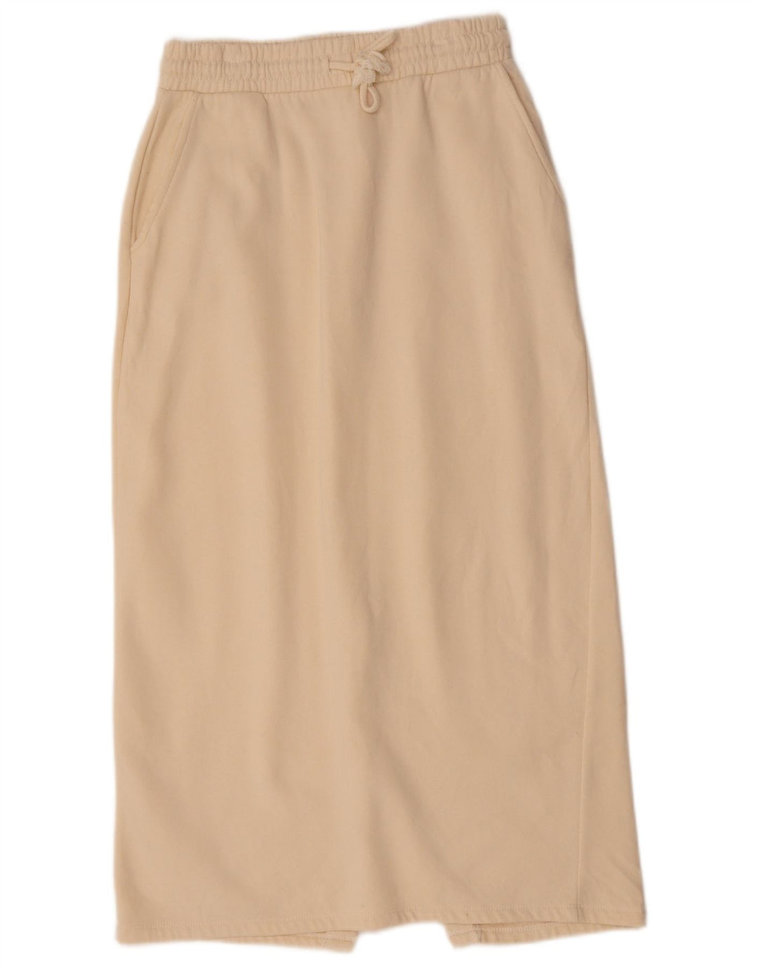 ZARA Saia reta feminina grande W32 algodão bege