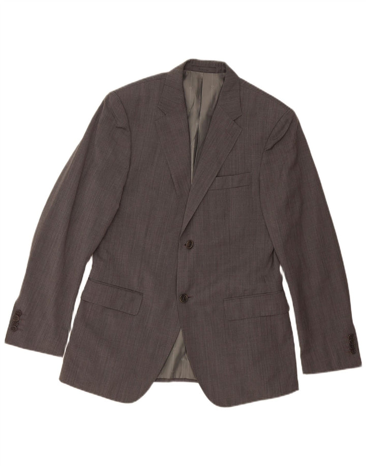 Jaqueta Blazer Masculina Calvin Klein com 2 Botões IT 48 Lã Cinza Médio