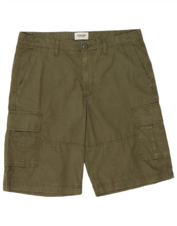 Shorts cargo masculino Jack & Jones médio W32 algodão cáqui
