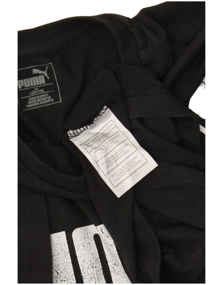 Camiseta PUMA Boys Graphic 13-14 Anos Grande Algodão Preto