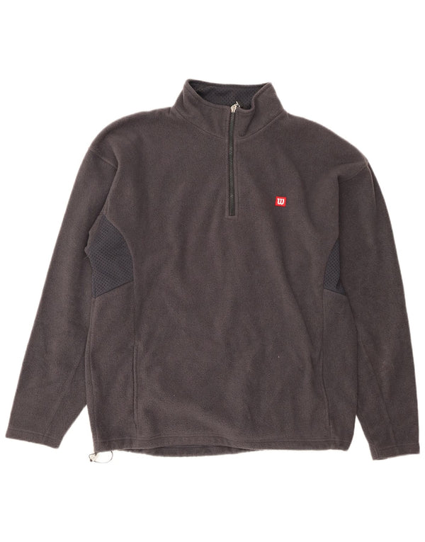 Wilson Mens Zip Neck Fleece Jumper XL Cinza Poliéster