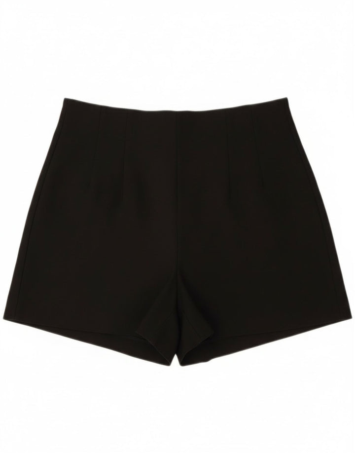 Zara Shorts feminino cintura alta casual médio W30 poliéster preto