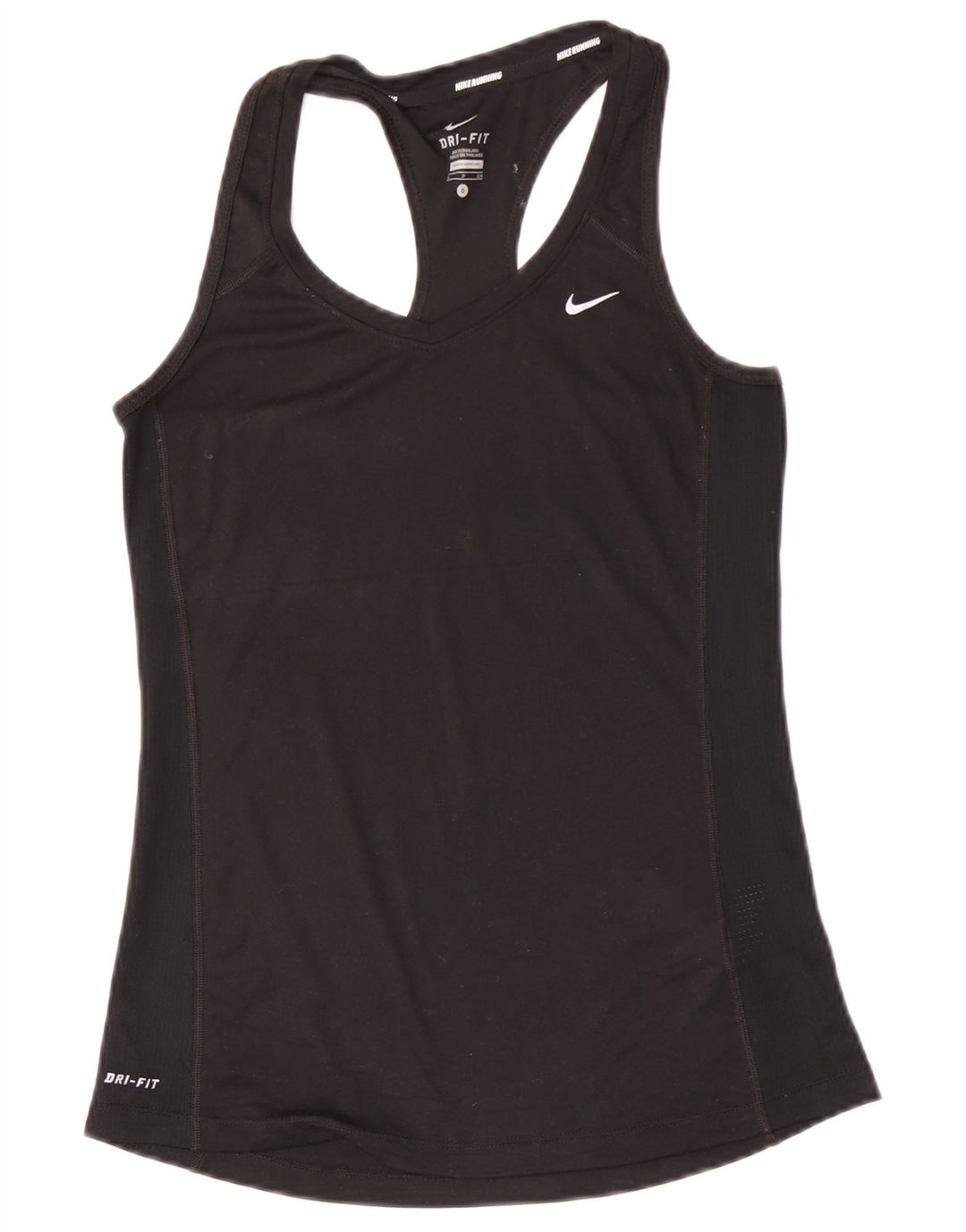 Nike Womens Dri Fit Vest Top UK 8 Pequeno Poliéster Preto