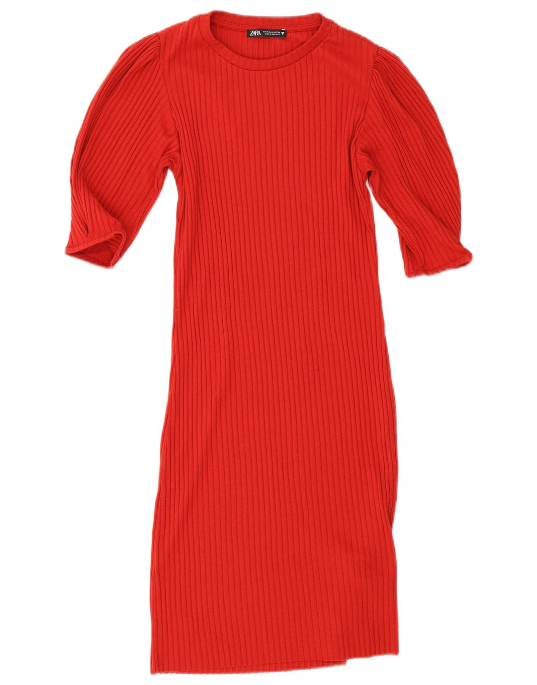 Zara Vestido feminino de malha bodycon Reino Unido 12 vermelho médio