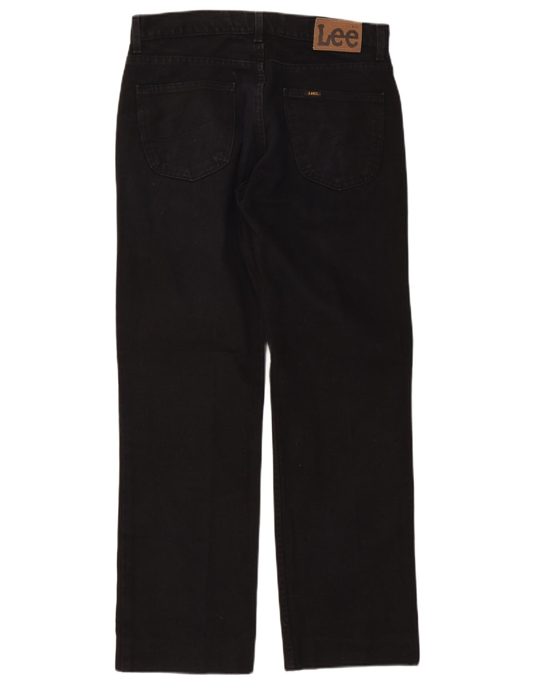 Lee Mens Straight Jeans W33 L30 Algodão Preto