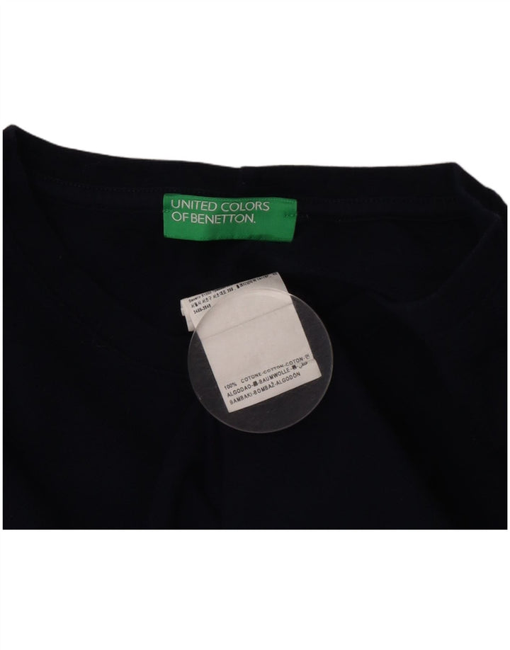 Camiseta masculina Benetton grande algodão azul marinho