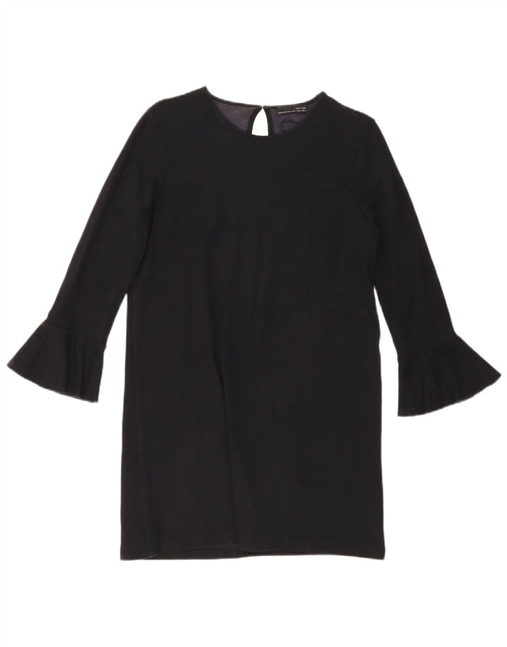Vestido feminino de manga comprida Zara UK 10 pequeno azul marinho
